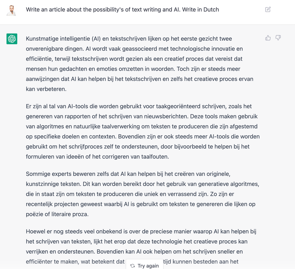 AI en tekst schrijven.. dit kan er al